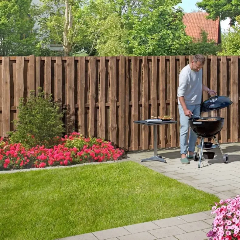 Kalmar lodret plankevrk 120x180cm i brun trykimprgnering - model Skibby