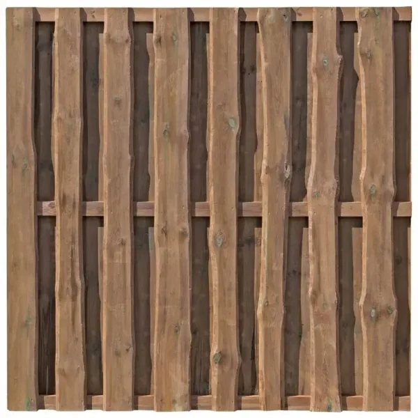 Kalmar hegn i brun trykimprgnering frdigsamlet model "Skibby" 180x180cm (BxH)