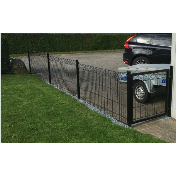 200x100cm Panelhegn X dekoration i sort model Gilleleje LxH