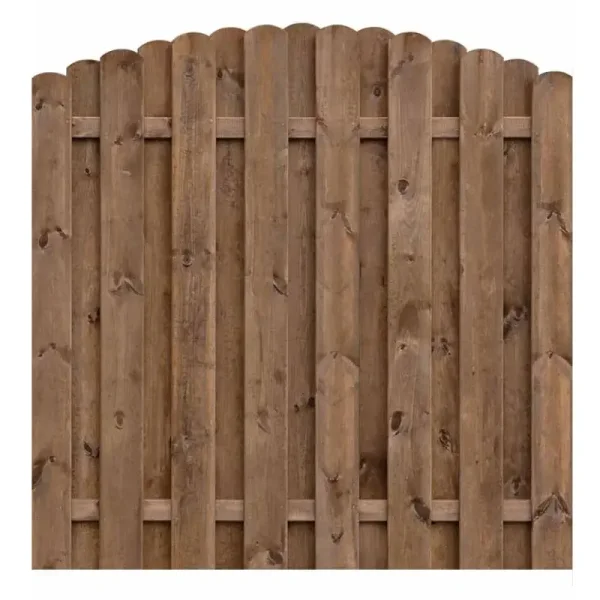 Plankevrk med bue model Assens i brun trykimprgneret 180x180/160cm (BxH)