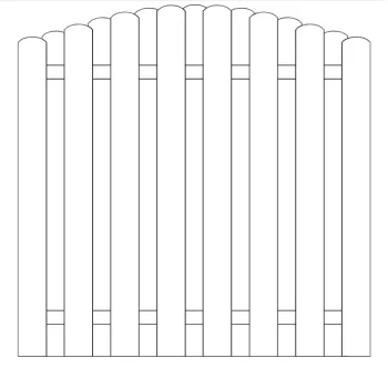 Plankevrk med bue model Assens i brun trykimprgneret 180x180/160cm (BxH)