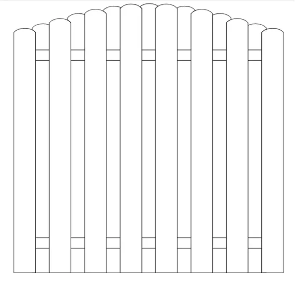 Plankevrk med bue model Assens i brun trykimprgneret 180x180/160cm (BxH)