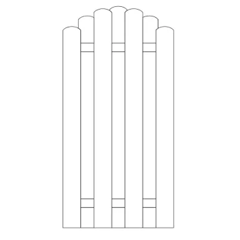 Plankevrk med bue model Assens i brun trykimprgneret 90x180/160cm (BxH)