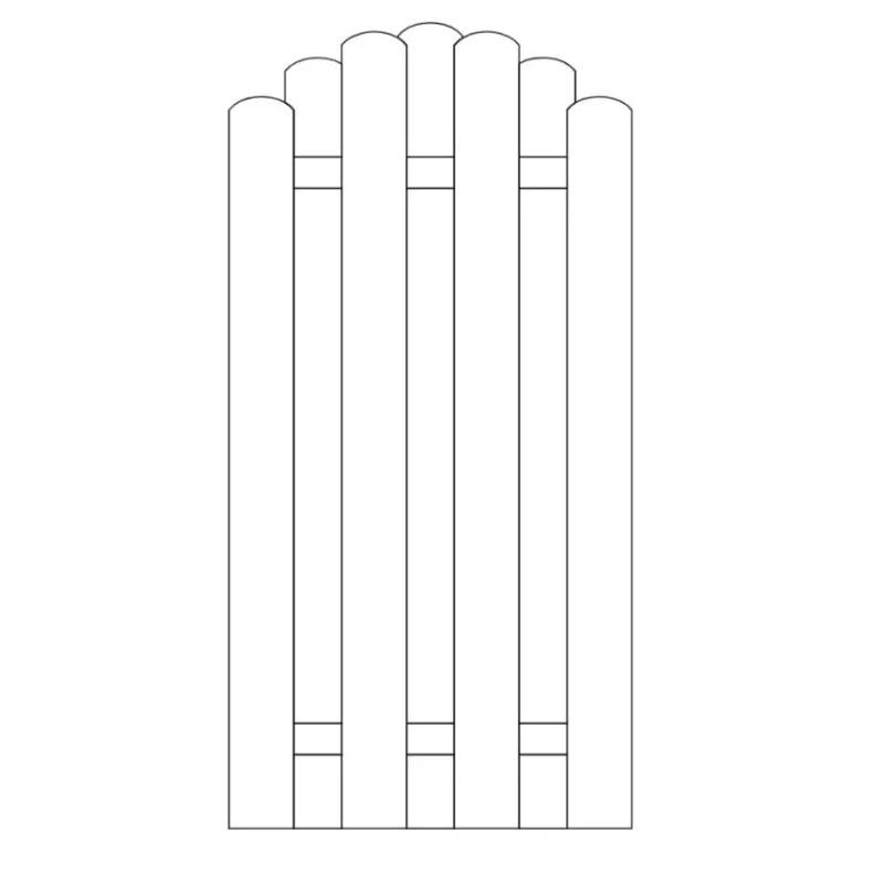Plankevrk med bue model Assens i brun trykimprgneret 90x180/160cm (BxH)