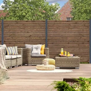 Malta hegn i brun trykimpr�gneret 180x180cm (BxH)