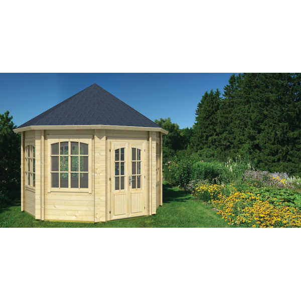 Jerslev 8-kantet pavillon p 9,5m2 inkl. 7 vinduer