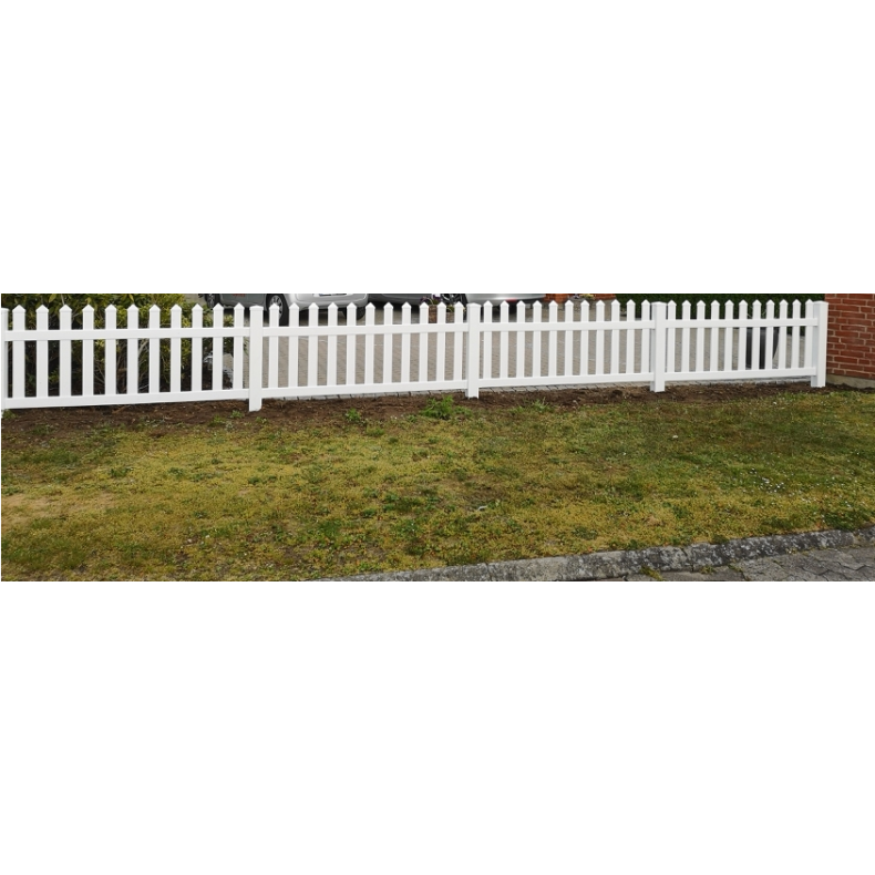 PVC Skagen hegn med lige brede stave i 180x80cm