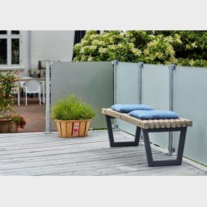 Glashegn inkl. 4 glasbeslag, 6mm hrdet glas 90x91cm - model Frosted 