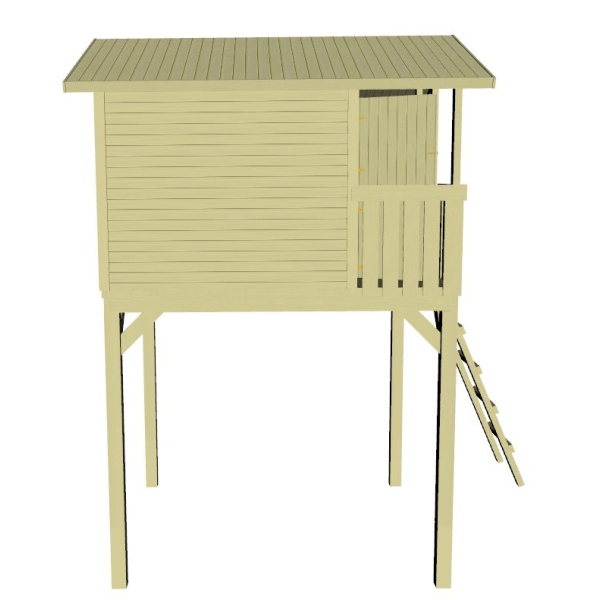 Slvklasse: Leon legehus i tr p stolper 3m2 + terrasse