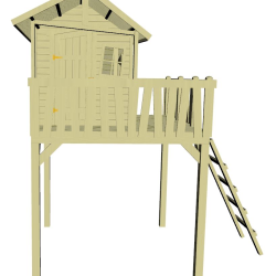 Slvklasse: Crazy Maxi trlegehus p stolper 1,8m2 + terrasse