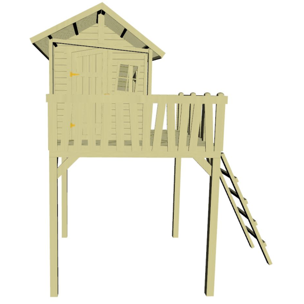 Slvklasse: Crazy Maxi trlegehus p stolper 1,8m2 + terrasse