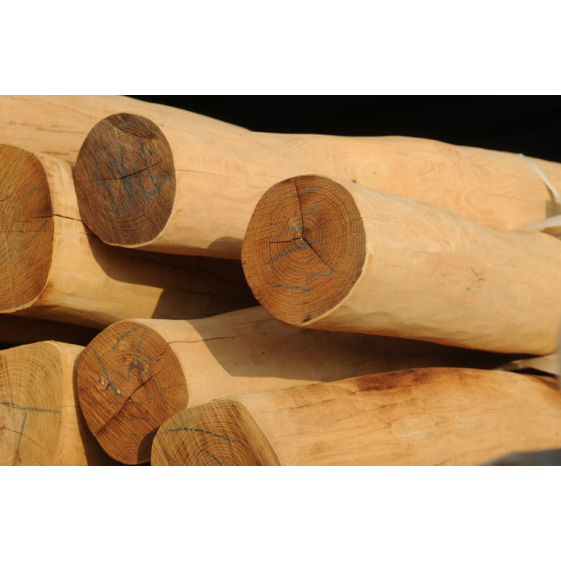 Robinie afbarket og pudset stolpe 12-14cm 300cm