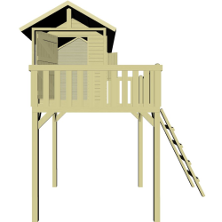 Slvklasse: Maxi legehus p stolper 1,8m2 + terrasse