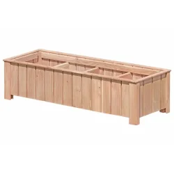 Blomsterkasse model "Kleo 4" i lrk 134x38x30cm (BxDxH)