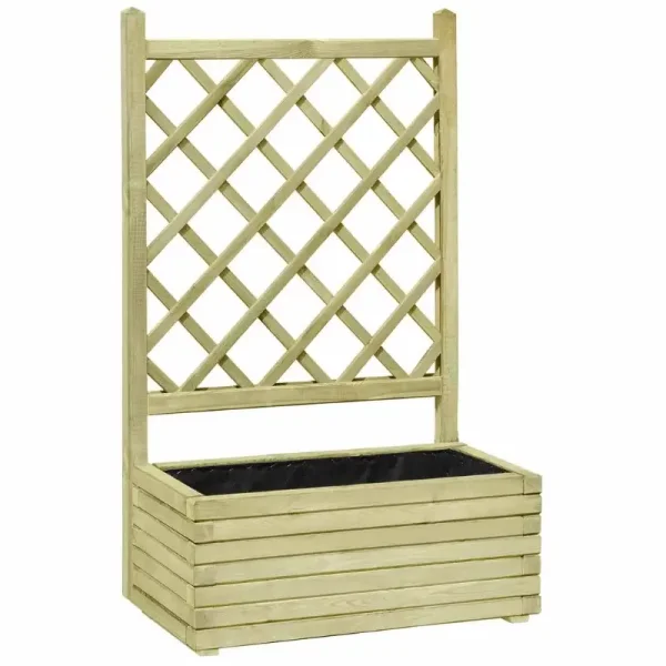 Blomsterkasse model "Ida" med lige espalier 80x40x135cm frdigsamlet