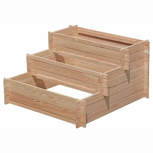 Smart hjbed udformet som plantetrappe (3x3) i lrk 110x114x63cm (BxDxH)