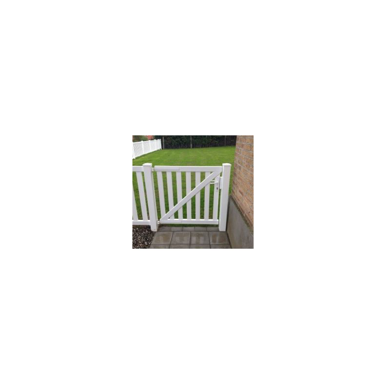 PVC tremmehegn med smalle stave i 180x100cm