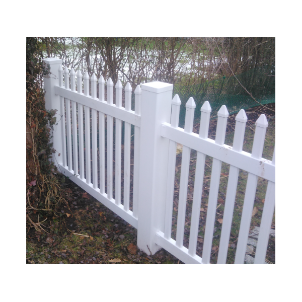 PVC Skagen hegn lige med smalle stave i 180x120cm (BxH)