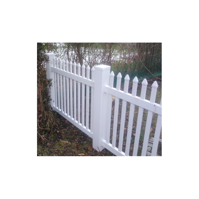 PVC Skagen hegn med lige smalle stave i 180x120cm 