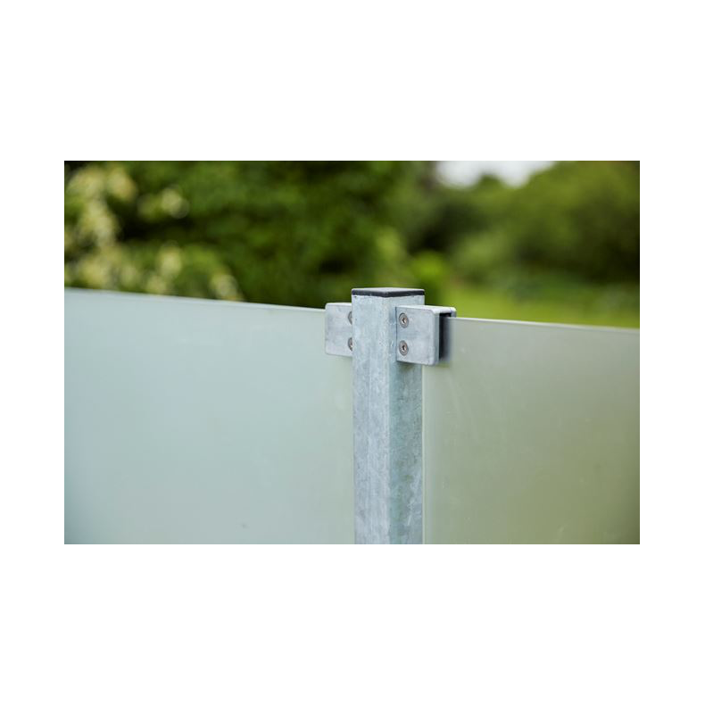 Glashegn inkl. 4 glasbeslag, 6mm hrdet glas 90x91cm - model Frosted 