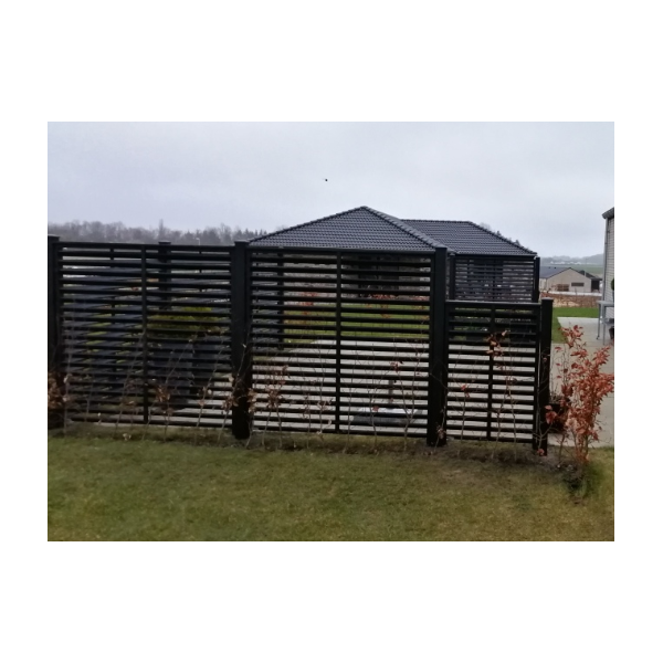 Kyoto hegn i grundmalet sort 160x160cm (BxH)