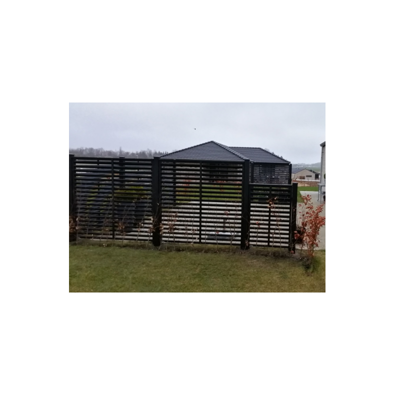 Kyoto hegn i grundmalet sort 160x160cm (BxH)