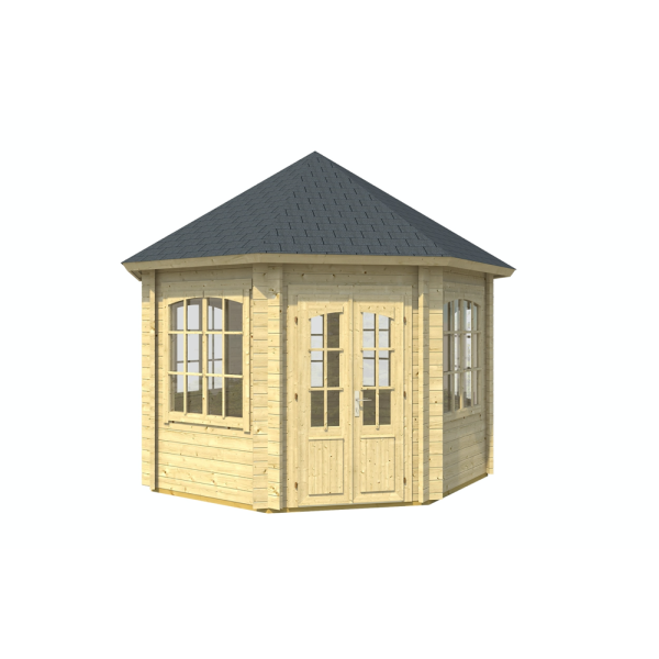Jerslev 8-kantet pavillon p 9,5m2 inkl. 7 vinduer