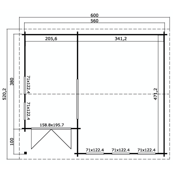 Skibby havehus i ubehandlet p 26m2