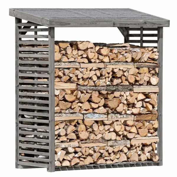 Brndeskur model 4 i gr trykimprgneret tr  uden bagvg