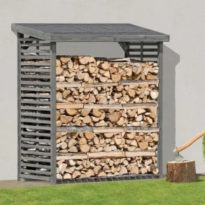 Brndeskur model 4 i gr trykimprgneret tr  uden bagvg