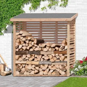 Brndeskur model 4 i lrk  eksklusiv, naturlig og holdbar opbevaring til brnde