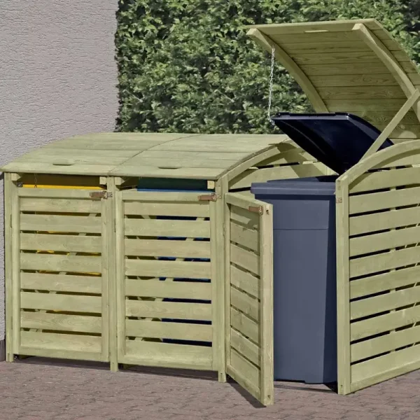 Skraldespandsskjuler Budget model EMMA til 3 spande