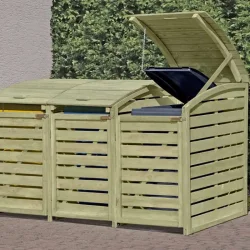 Skraldespandsskjuler Budget model EMMA til 3 spande