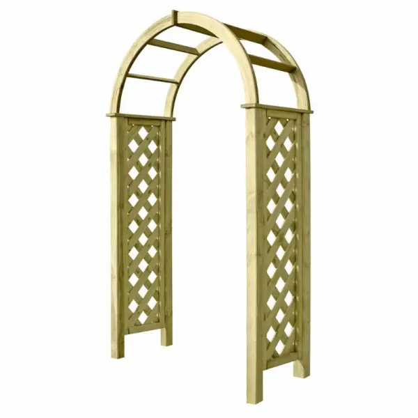 Rosenbue Freja  elegant og holdbar havebue i trykimprgneret tr