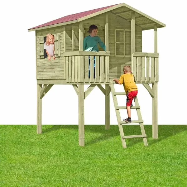 Slvklasse: Leon legehus i tr p stolper 3m2 + terrasse