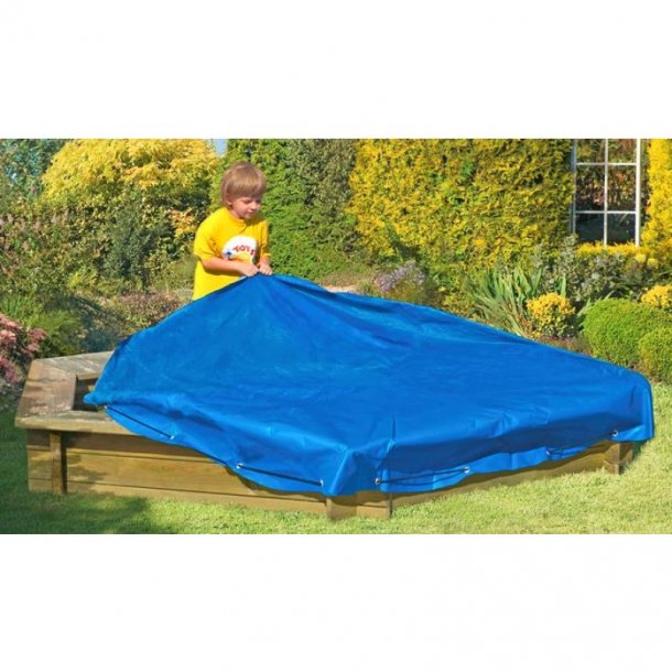 6-kantet sandkasse i lrk : 230 x 30cm inkl. plastafdkning