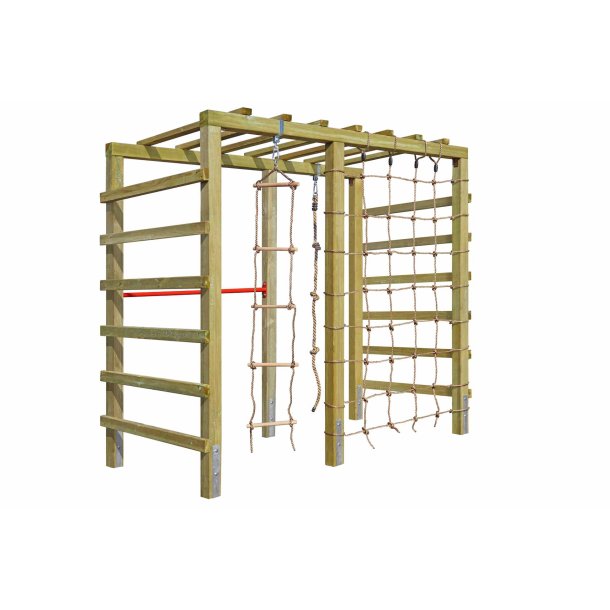 Multifunktionelt LEO Klatrestativ med Net, Reb &amp; Monkey Bars