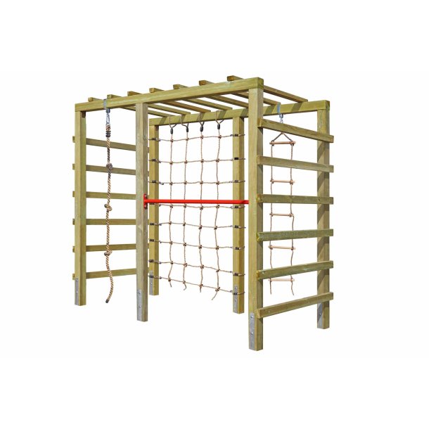 Multifunktionelt LEO Klatrestativ med Net, Reb &amp; Monkey Bars