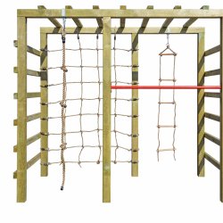 Multifunktionelt LEO Klatrestativ med Net, Reb &amp; Monkey Bars