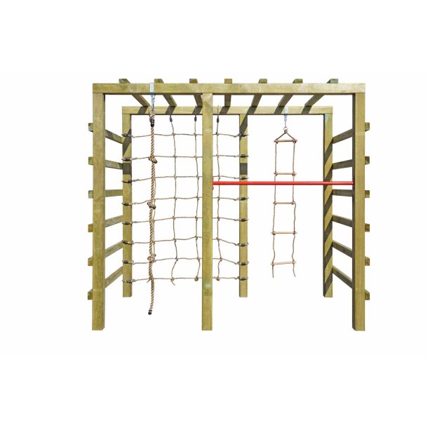 Multifunktionelt LEO Klatrestativ med Net, Reb &amp; Monkey Bars