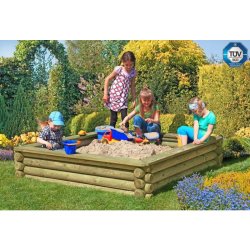 Sandkasse af palisader inkl. trlg 180x180x37cm (BxLxH)