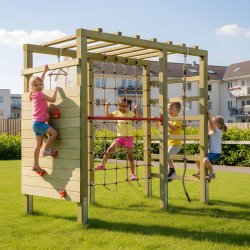 Adventure klatret�rn med net, klatrev�g og armgang