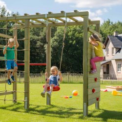 PlayActive klatrestativ med gynge, klatrev�g og net