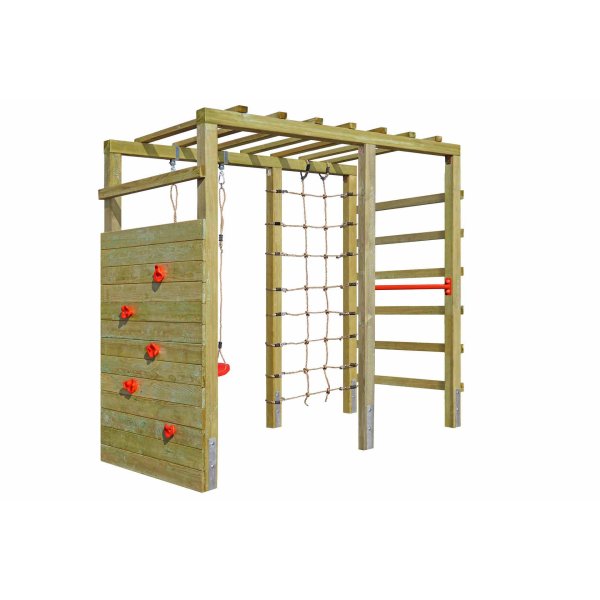PlayActive klatrestativ med gynge, klatrev�g og net