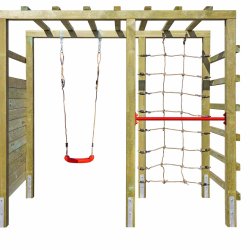 PlayActive klatrestativ med gynge, klatrev�g og net