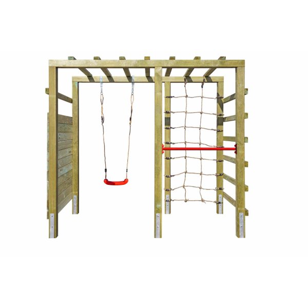 PlayActive klatrestativ med gynge, klatrev�g og net