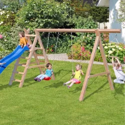 Gyngestativ Harry i lrketr med rutsjebane, klatrereb og gynger