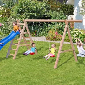 Gyngestativ Harry i lrketr med rutsjebane, klatrereb og gynger