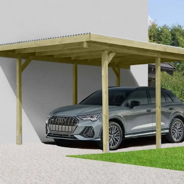 Slvklasse: Jmkiil Standard enkelt carport med fladt tag 303x505cm (BxL)