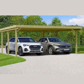 Slvklasse: Jmkiil dobbeltcarport med fladt tag model 